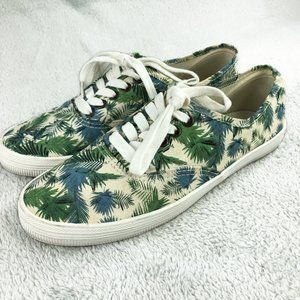 American Eagle Canvas Sneakers, Green/Colorful Print, Women's Size 6